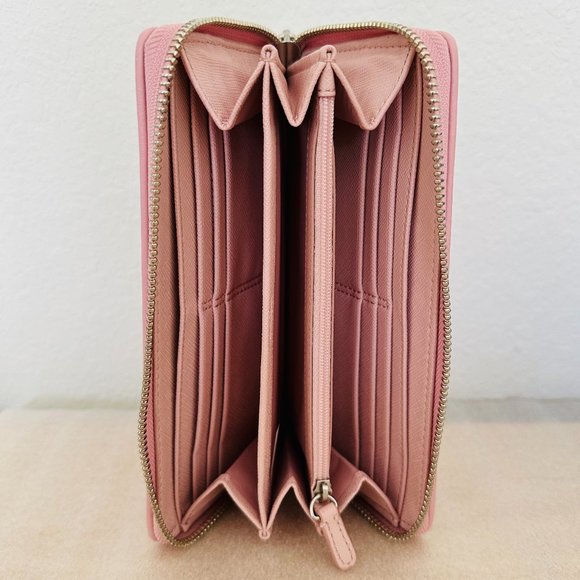 π― Authenticπ·Coach π· Special Design Taylor Eyelet Leather Accordion ZIP Wallet - Picture 12 of 13